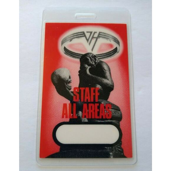 Van Halen OU812 Tour Backstage Pass Monkey With Skull Staff Original 1988 Eddie - Picture 3 of 4